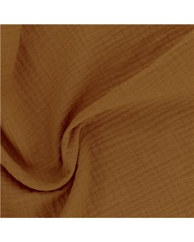 Tissu double gaze Francine ocre au mètre