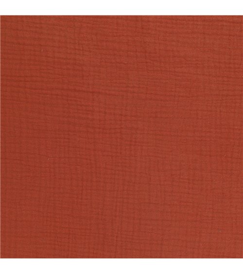 Tissu double gaze Francine rouille au mètre