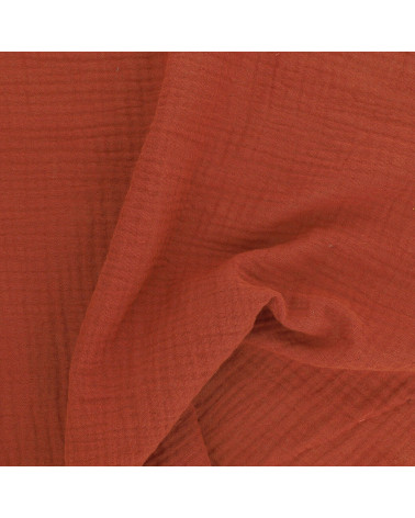 Francine rust double gauze fabric by the meter