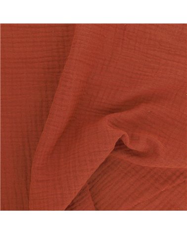 Tissu double gaze Francine rouille au mètre