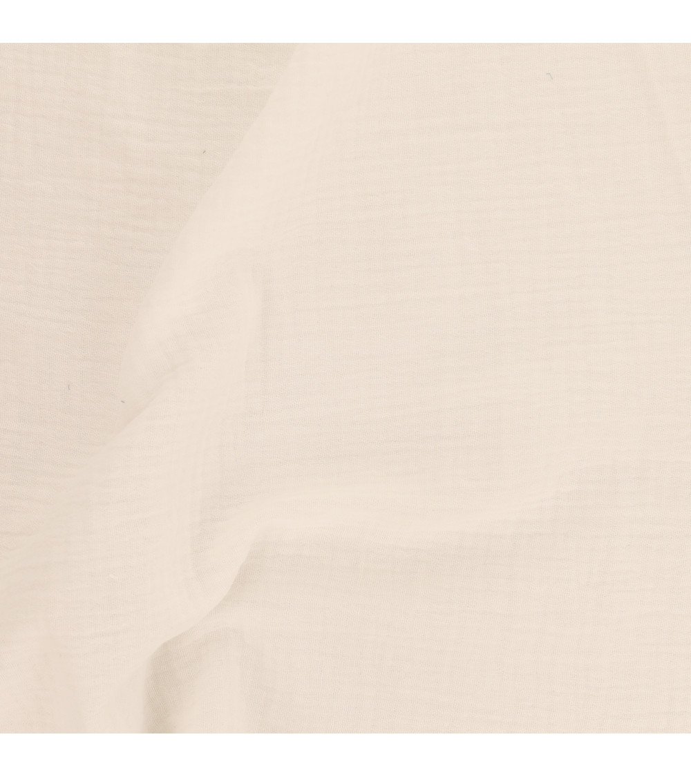 Francine ecru double gauze fabric by the meter