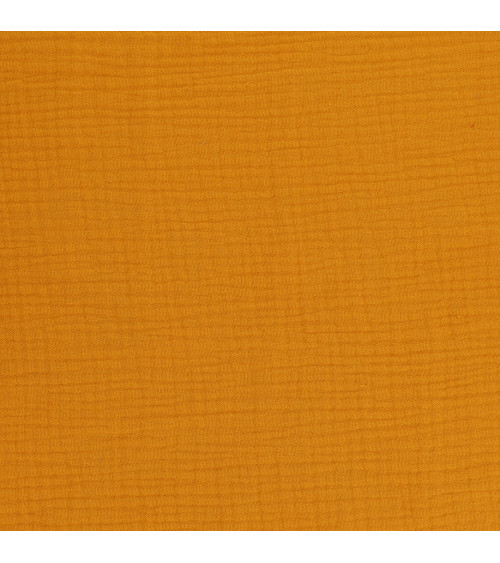 Mustard yellow Francine double gauze fabric by the meter