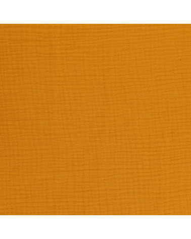 Mustard yellow Francine double gauze fabric by the meter