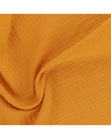 Tessuto Francine doppia garza giallo senape al metro