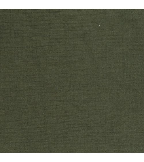 Khaki green Francine double gauze fabric by the meter