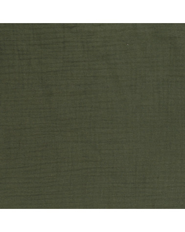Khaki green Francine double gauze fabric by the meter