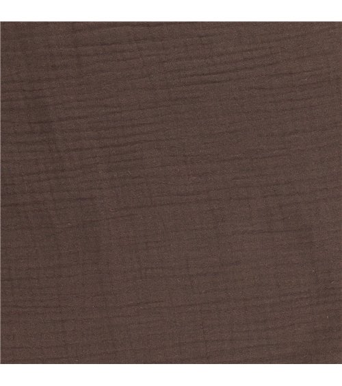 Tissu double gaze Francine marron clair au mètre