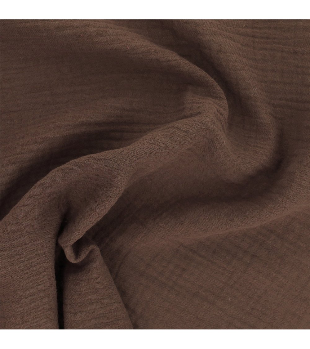 Tissu double gaze Francine marron clair au mètre