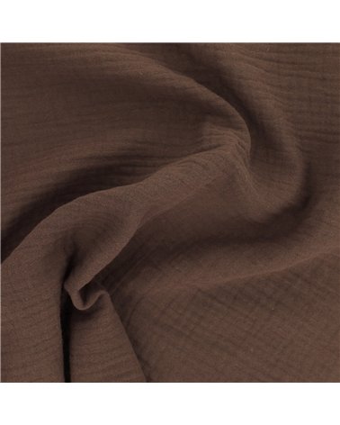Tissu double gaze Francine marron clair au mètre