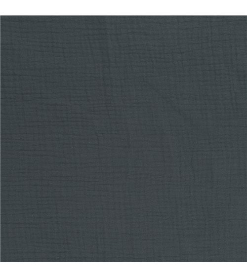 Tissu double gaze Francine bleu jean au mètre