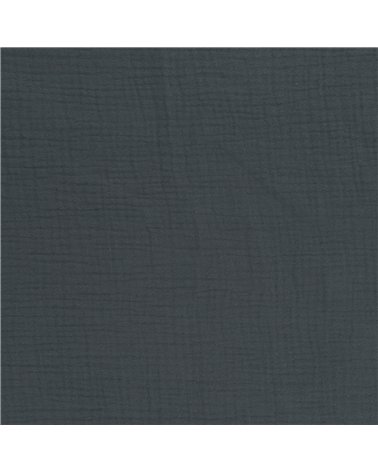 Tissu double gaze Francine bleu jean au mètre