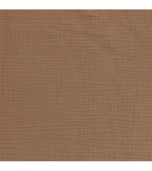 Light brown Francine double gauze fabric by the meter