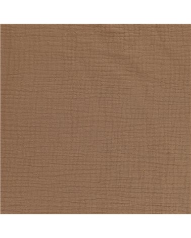 Tissu double gaze Francine marron clair au mètre