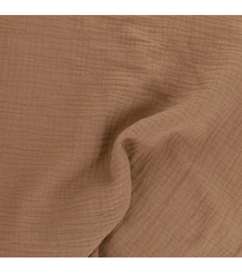 Light brown Francine double gauze fabric by the meter