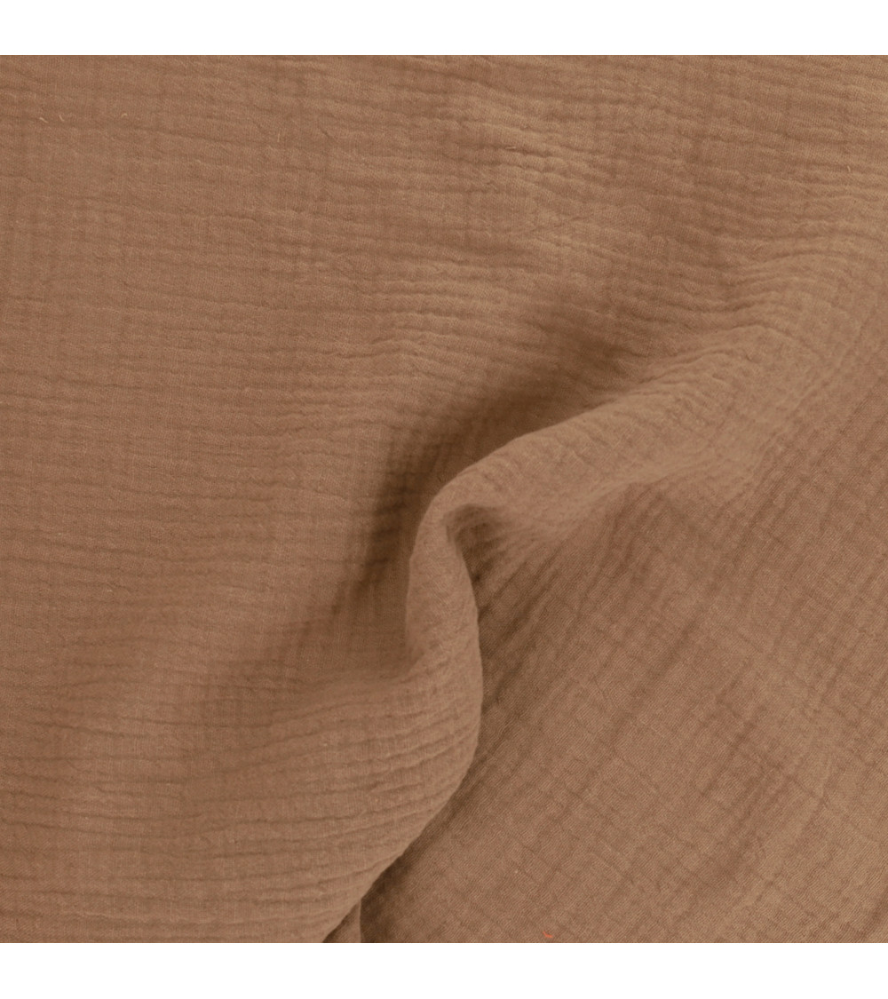 Light brown Francine double gauze fabric by the meter