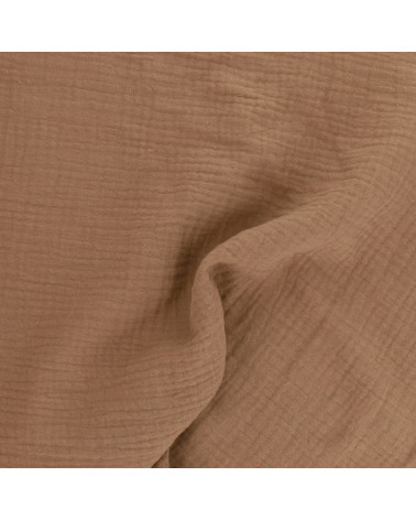 Light brown Francine double gauze fabric by the meter
