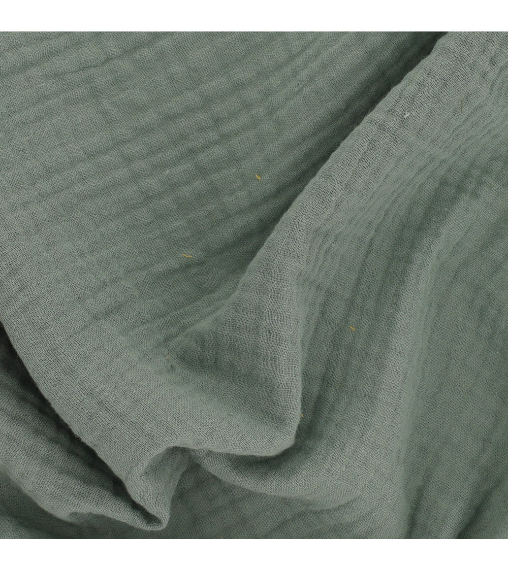 Francine double gauze fabric green by the meter