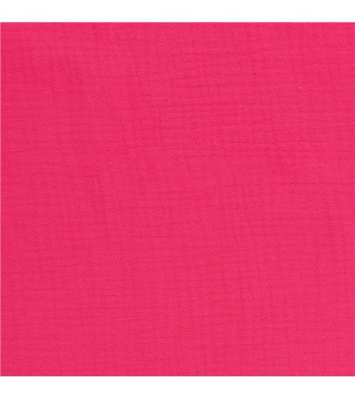 Tissu double gaze Francine Rose fuschia au mètre