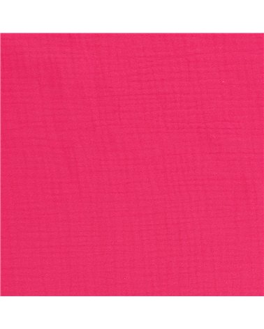 Tissu double gaze Francine Rose fuschia au mètre