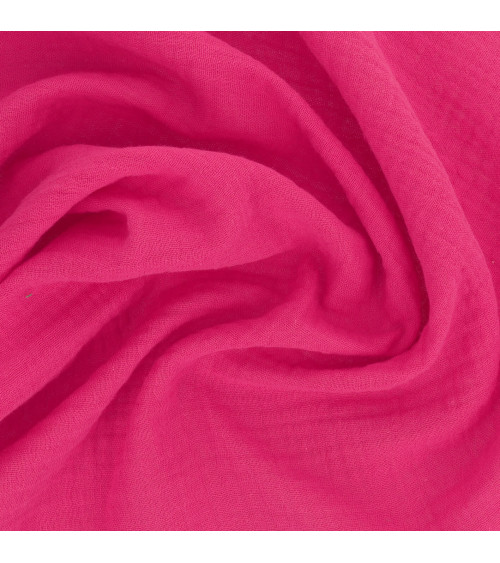 Tessuto Francine doppia garza rosa fucsia al metro