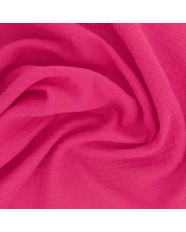 Tela Francine doble gasa rosa fucsia por metros