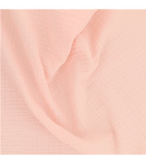 Tissu double gaze Francine rose layette au mètre