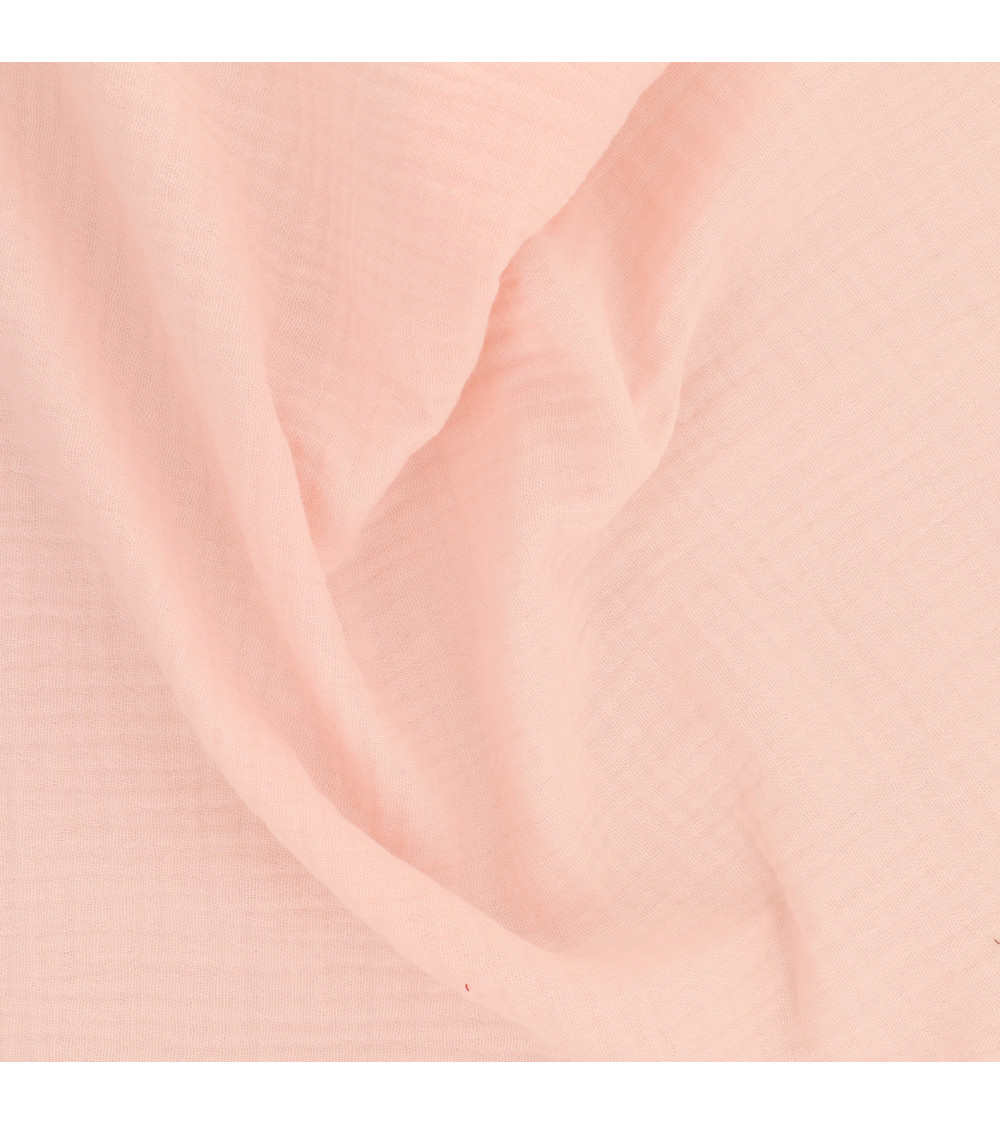 Baby pink Francine double gauze fabric by the meter