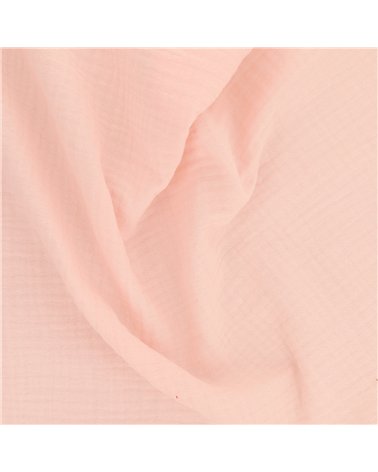 Tissu double gaze Francine rose layette au mètre