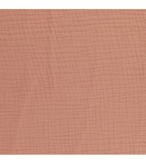 Tessuto Francine doppia garza color salmone arancione al metro