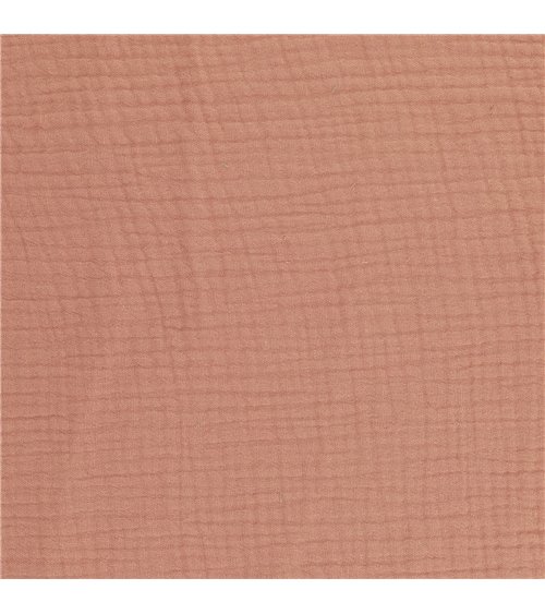 Tissu double gaze Francine orange saumon au mètre