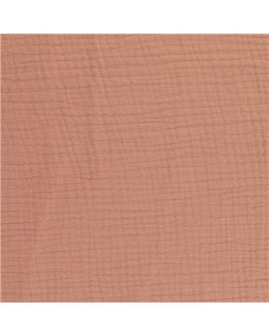 Tissu double gaze Francine orange saumon au mètre