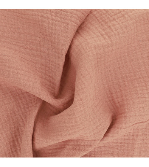 Salmon orange Francine double gauze fabric by the meter
