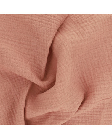 Salmon orange Francine double gauze fabric by the meter
