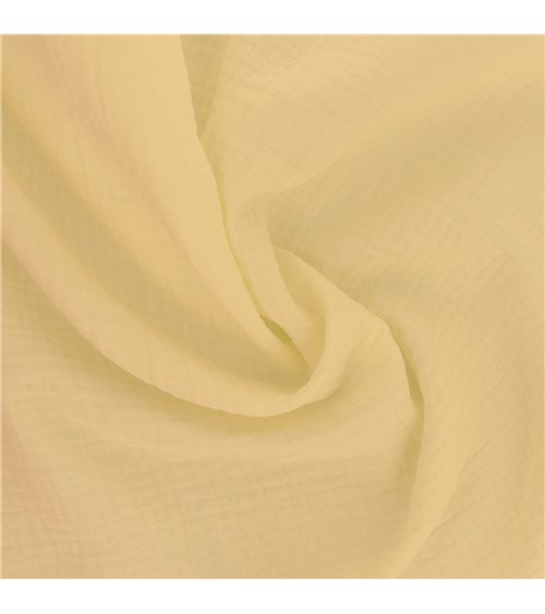 Tissu double gaze Francine jaune au mètre