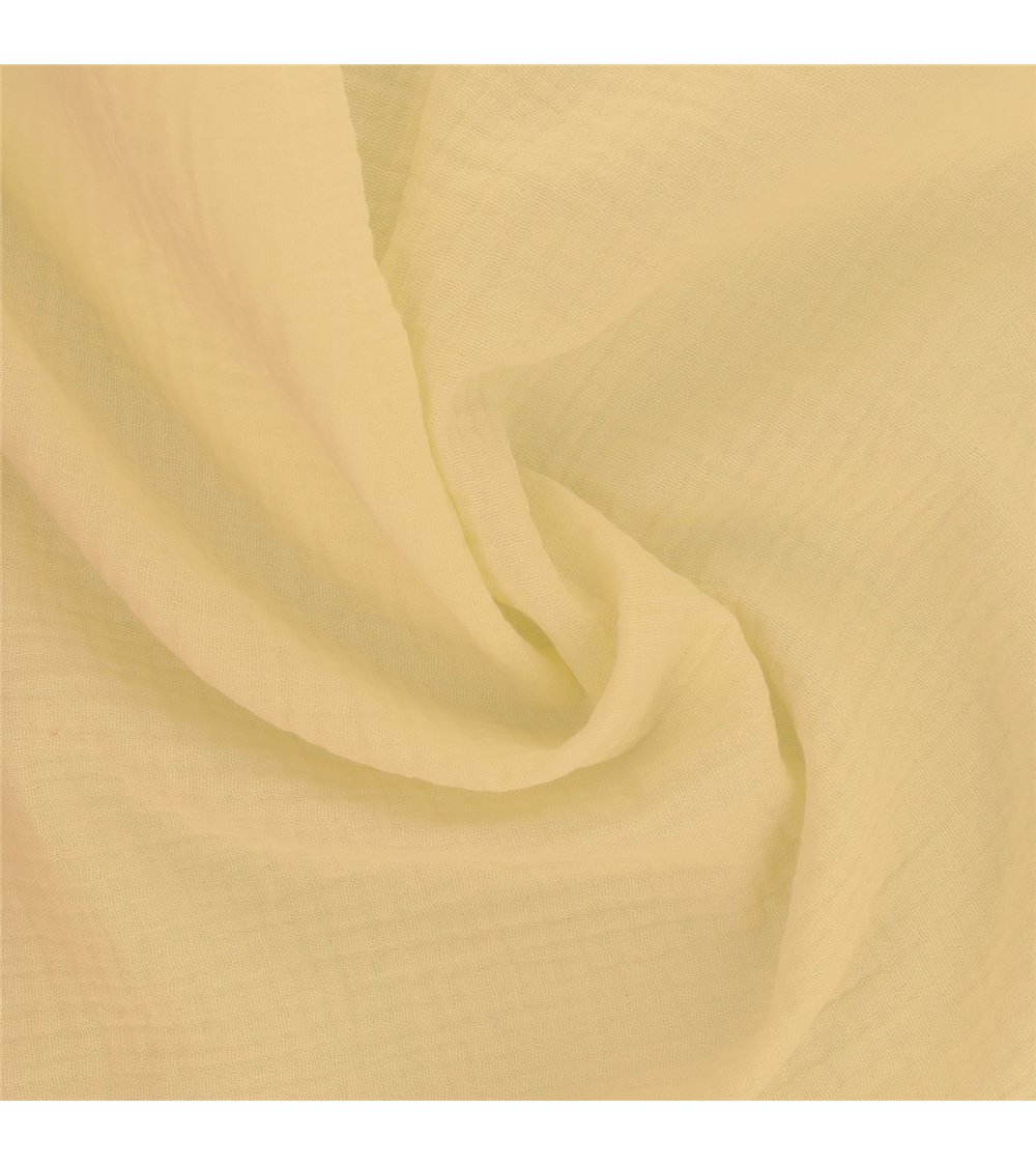 Tissu double gaze Francine jaune au mètre