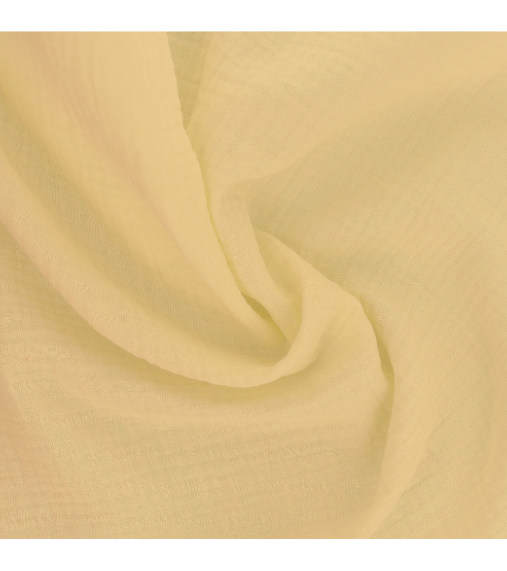 Yellow Francine double gauze fabric by the meter