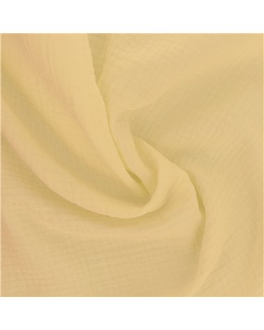 Tissu double gaze Francine jaune au mètre