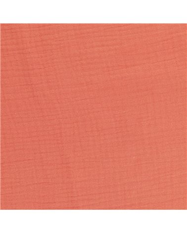 Tissu double gaze Francine corail au mètre