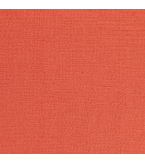 Orange Francine double gauze fabric by the meter