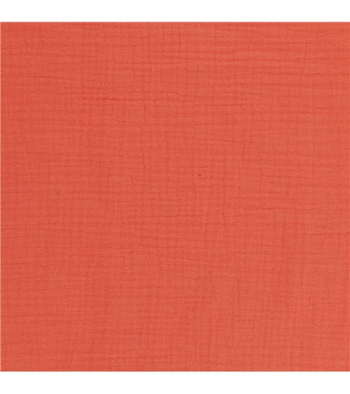 Tissu double gaze Francine orange au mètre