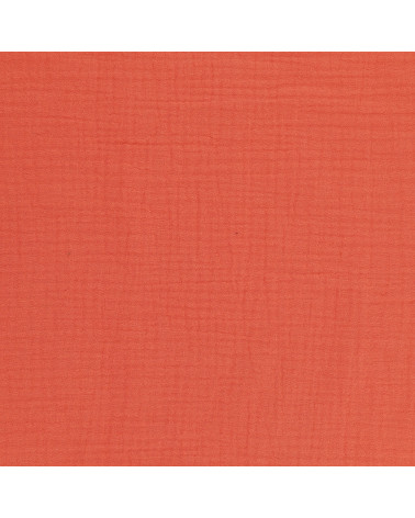 Orange Francine double gauze fabric by the meter