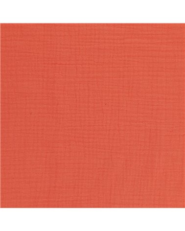 Tissu double gaze Francine orange au mètre