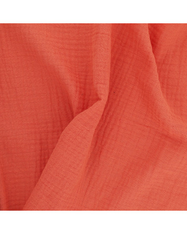 Orange Francine double gauze fabric by the meter