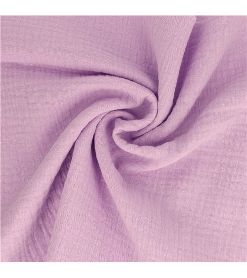 Tissu double gaze Francine violet parme au mètre