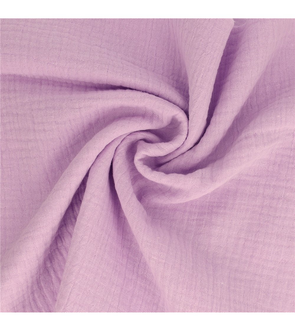 Tissu double gaze Francine violet parme au mètre