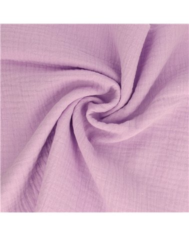 Tissu double gaze Francine violet parme au mètre