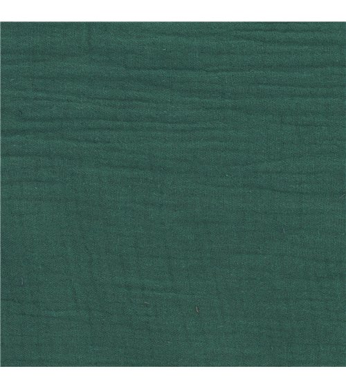 Tissu double gaze Francine vert au mètre