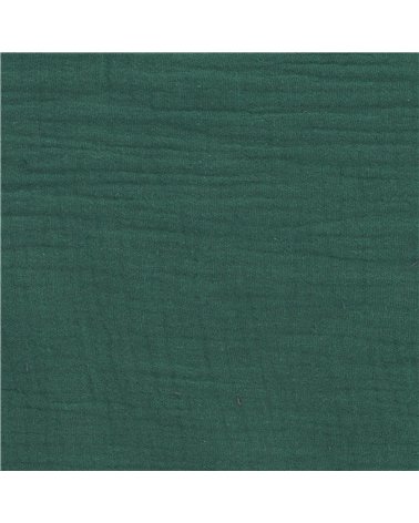 Tissu double gaze Francine vert au mètre