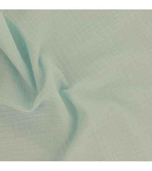 Francine water green double gauze fabric by the meter