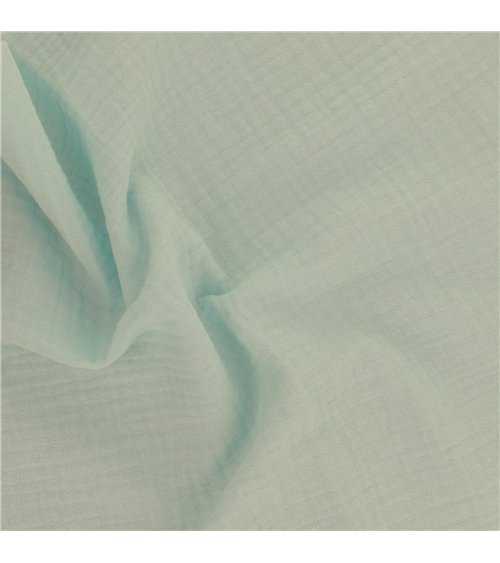 Tissu double gaze Francine vert d'eau au mètre